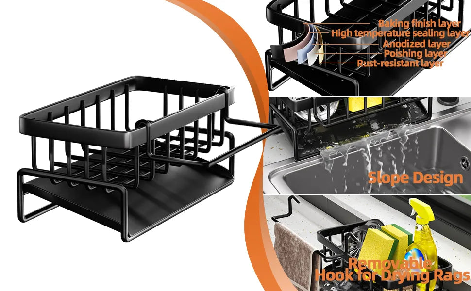 Porte Éponge - Organisateur Évier - Bac de Vidange