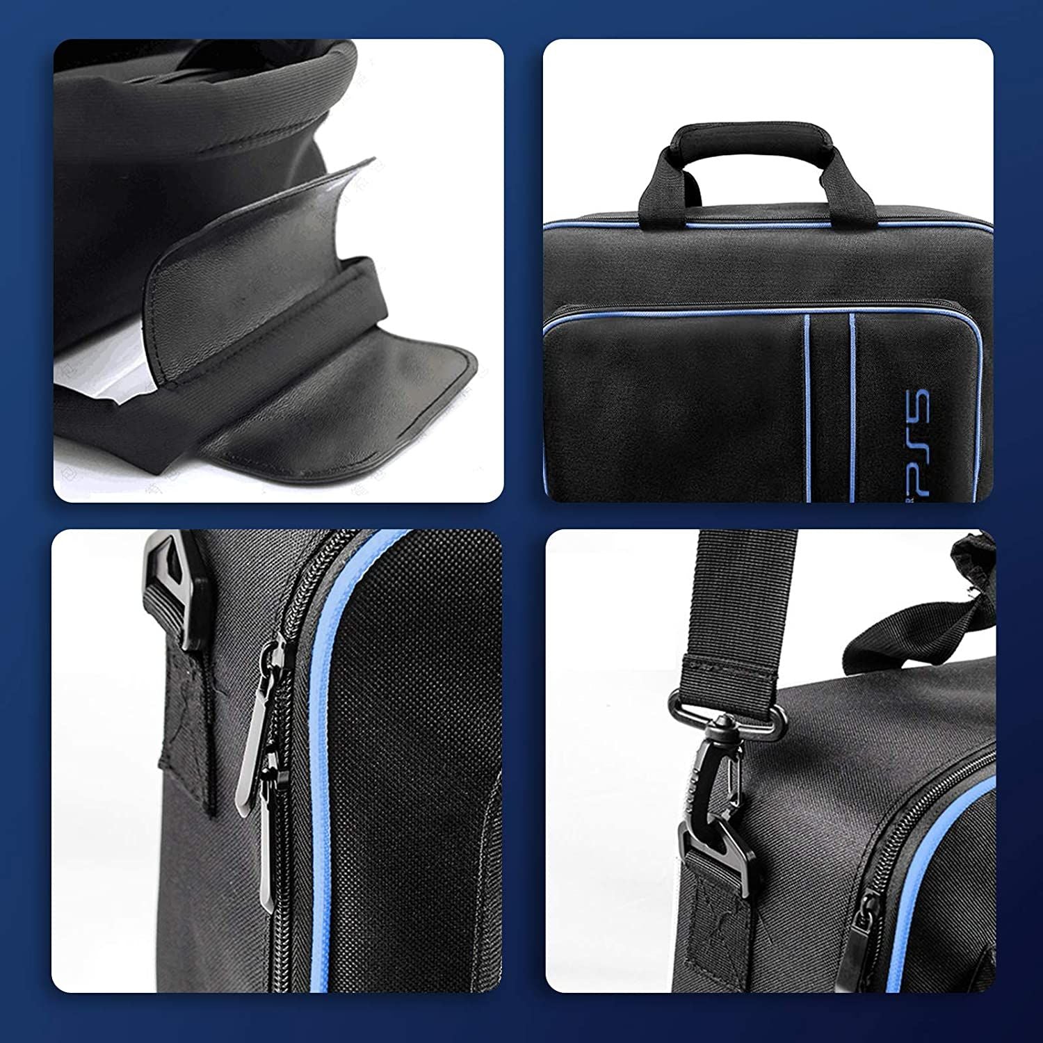 Sac de transport - PS5 - Housse Gamebag - Bleu - Grande capacité - Protection console
