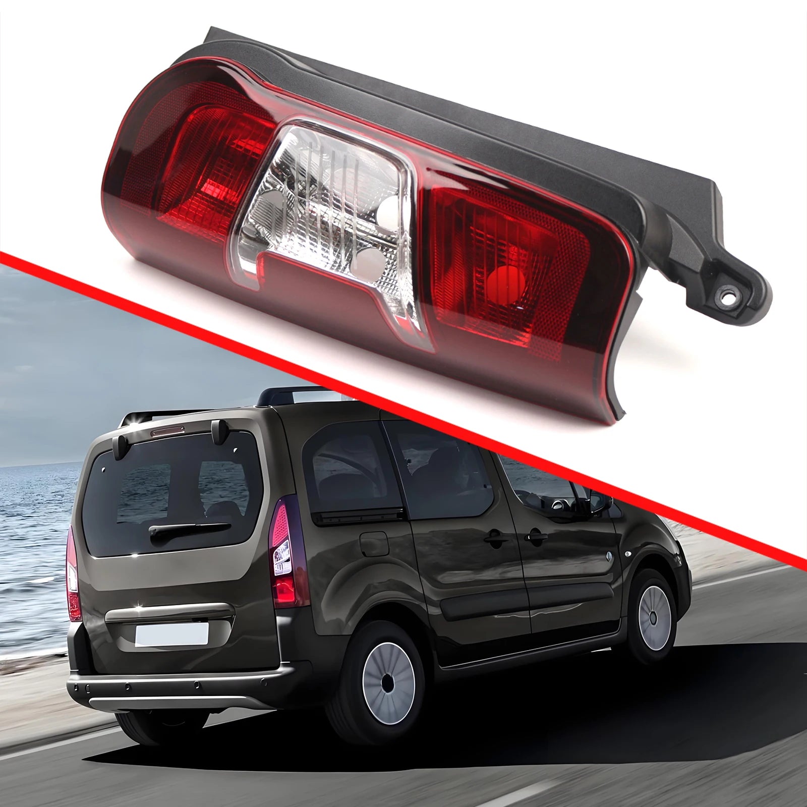 Feu arrière pour Citroën Berlingo & Peugeot Partner (2019–2024).