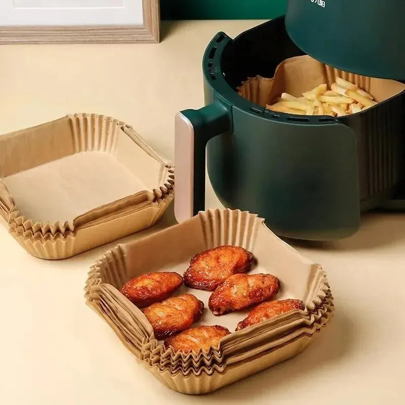 50 feuilles papier jetable pour airfryer – Antiadhésif et résistant à la chaleur.