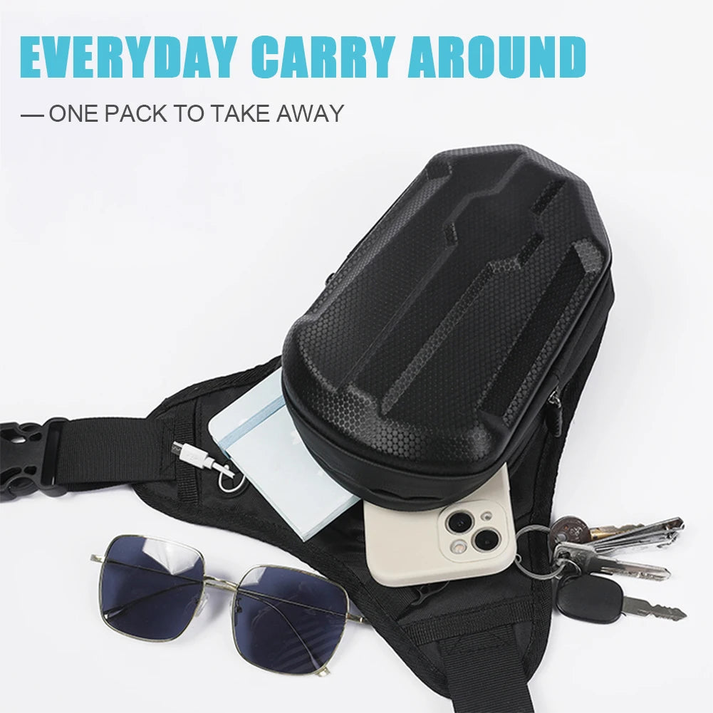 Sac de jambe moto rigide et étanche – Pochette téléphone multifonction.