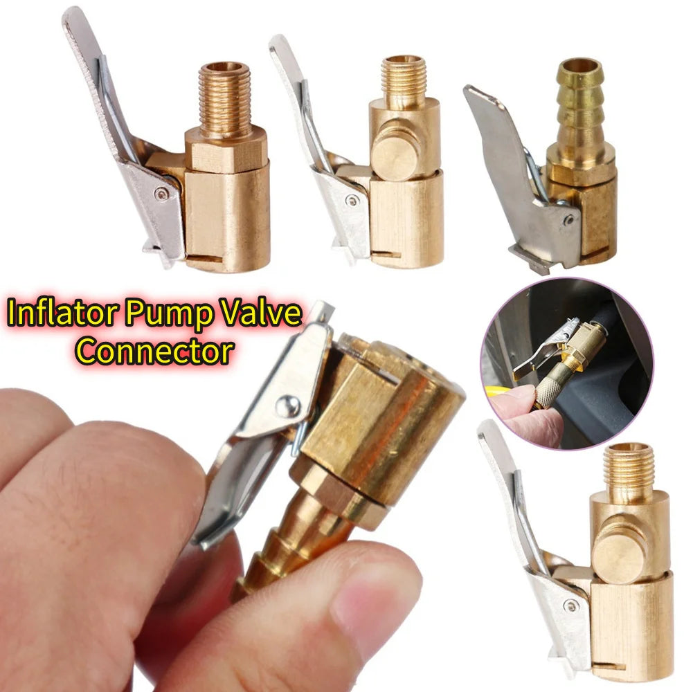 Adaptateur de valve pour gonfleur – Bec clip en laiton pour pneus.