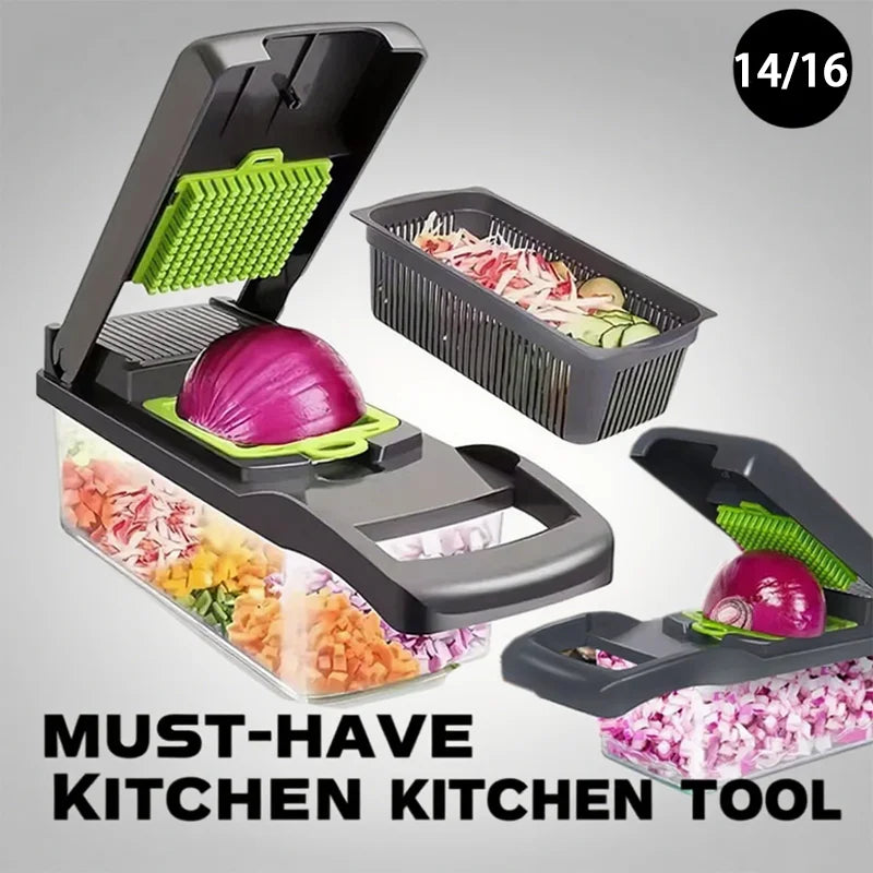 Ensemble de 14/16 pièces Hachoir à légumes Hachoir à oignons.