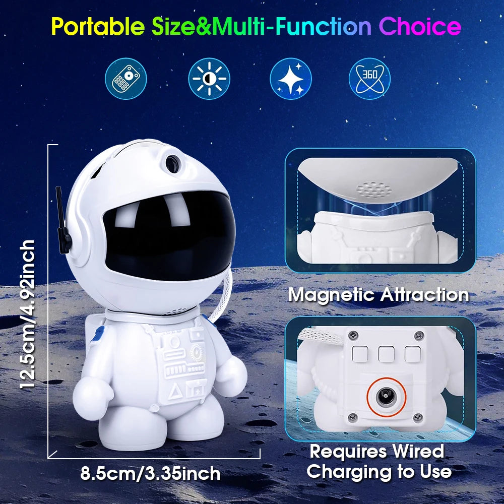 Astronaut Galaxy Projector Star Projector with 12 Space Films 360°Rotating Magnetic Head Planetarium Projector for Kid and Adult