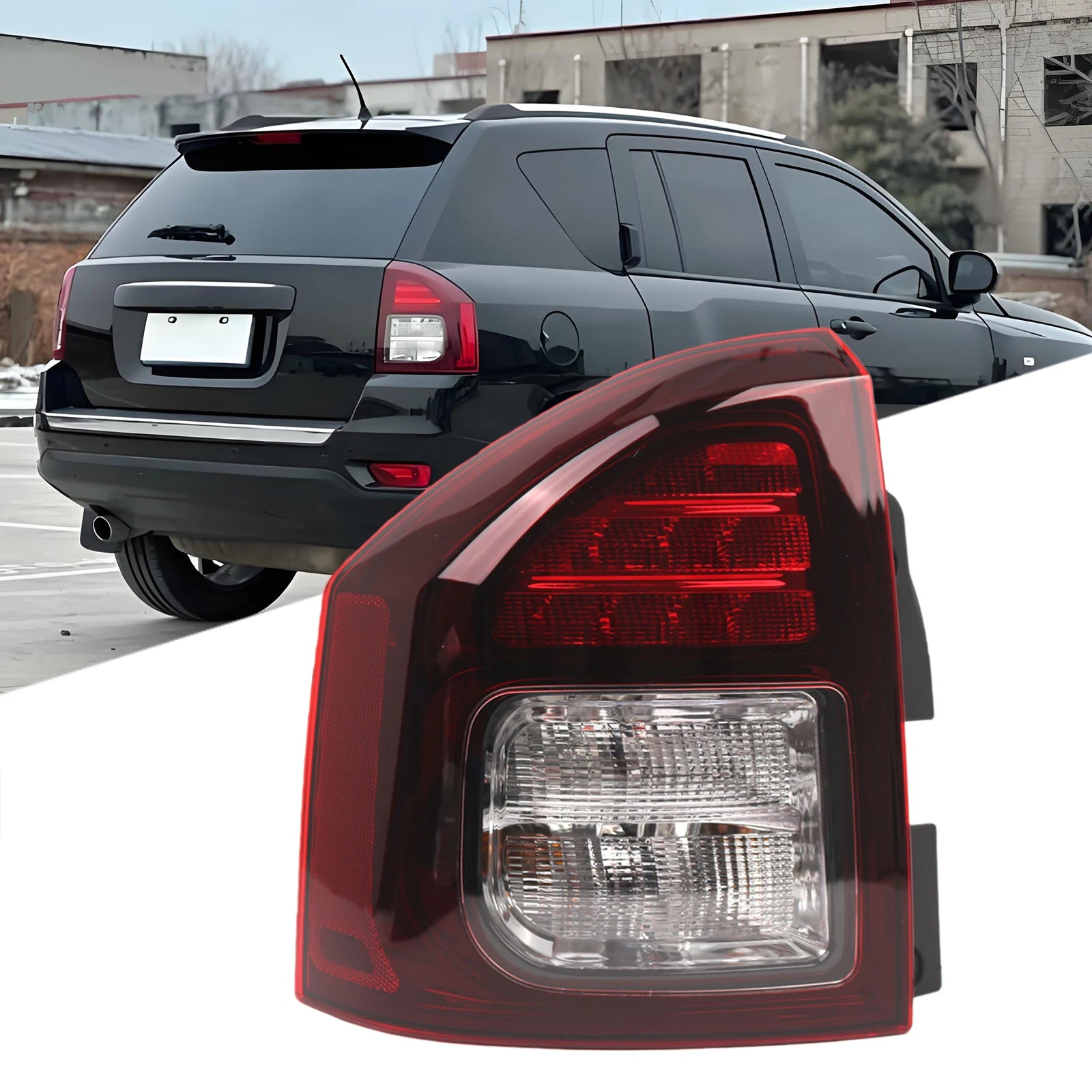 Feu arrière et clignotant de remplacement pour Jeep Compass 2014 à 2017 – Assemblage côté.