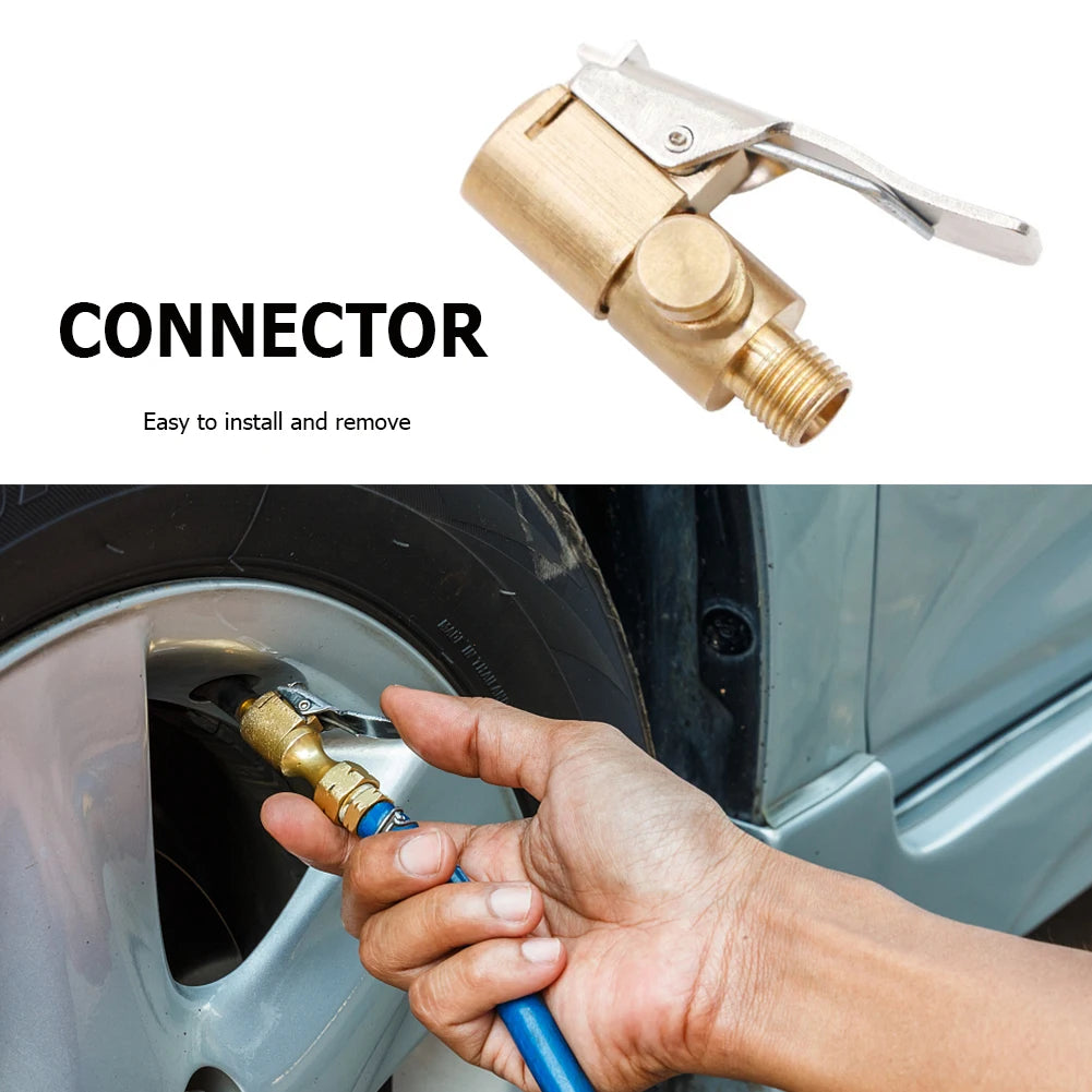 Adaptateur de valve pour gonfleur – Bec clip en laiton pour pneus.