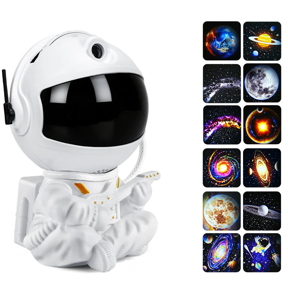 Astronaut Galaxy Projector Star Projector with 12 Space Films 360°Rotating Magnetic Head Planetarium Projector for Kid and Adult