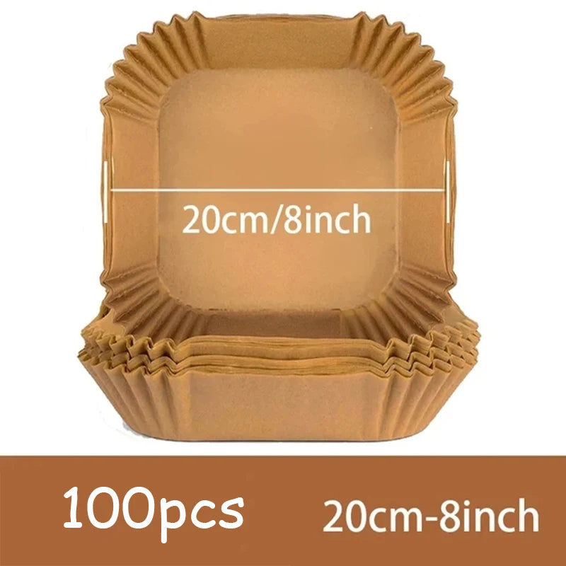50 feuilles papier jetable pour airfryer – Antiadhésif et résistant à la chaleur.