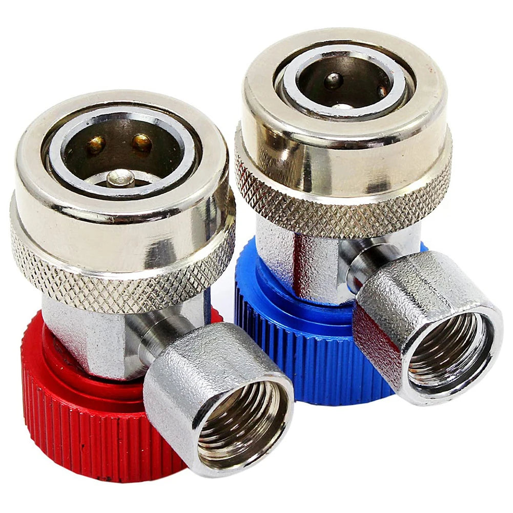 Kit raccords clim auto R134A – Connecteurs basse et haute pression pour manomètre.