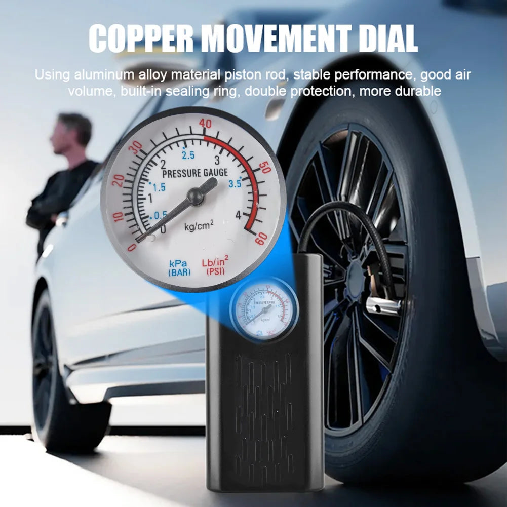 Gonfleur de pneus électrique rechargeable USB – Moto, voiture et vélo.