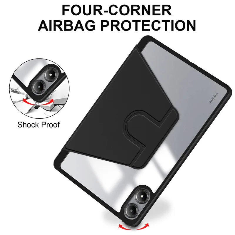 Coque rotative 360° pour Redmi Pad Pro 12,1" – Housse magnétique avec porte-stylet.