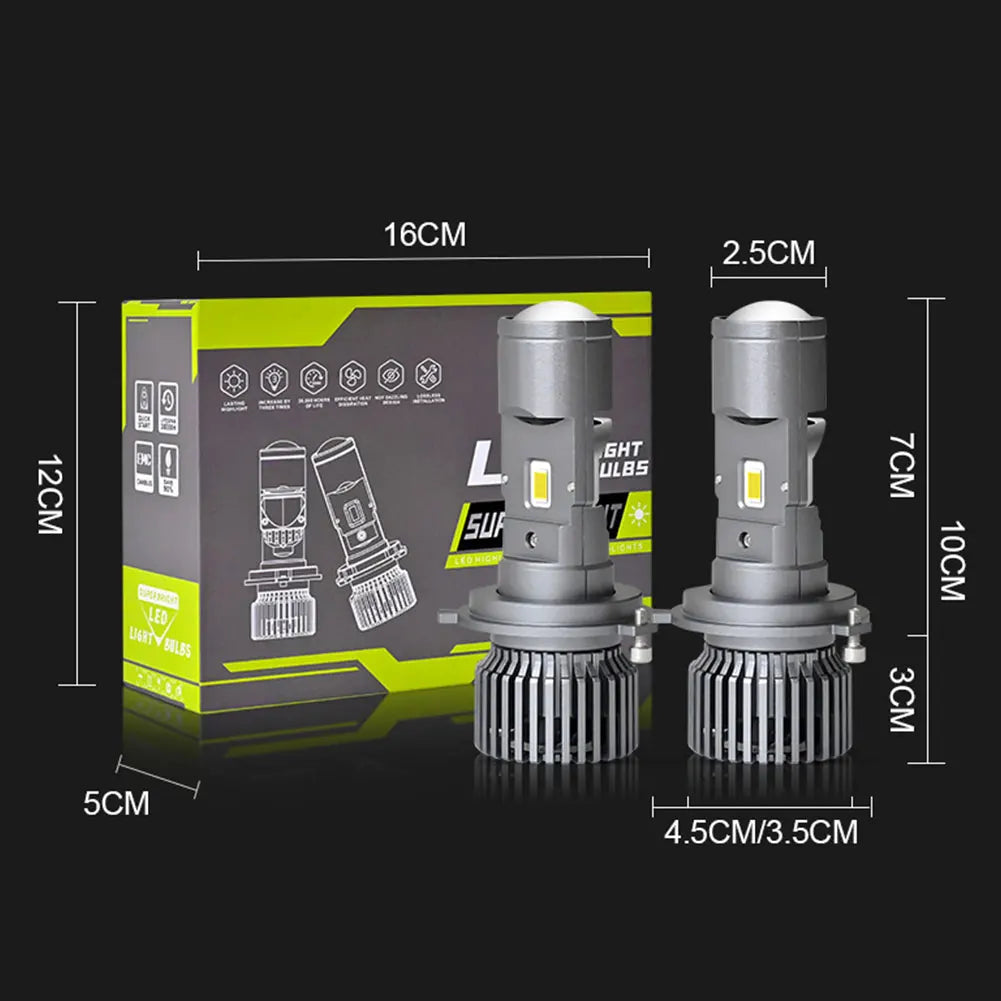 Ampoule phare LED H4 – Haute luminosité – IP67 – 50 000 h de durée de vie.