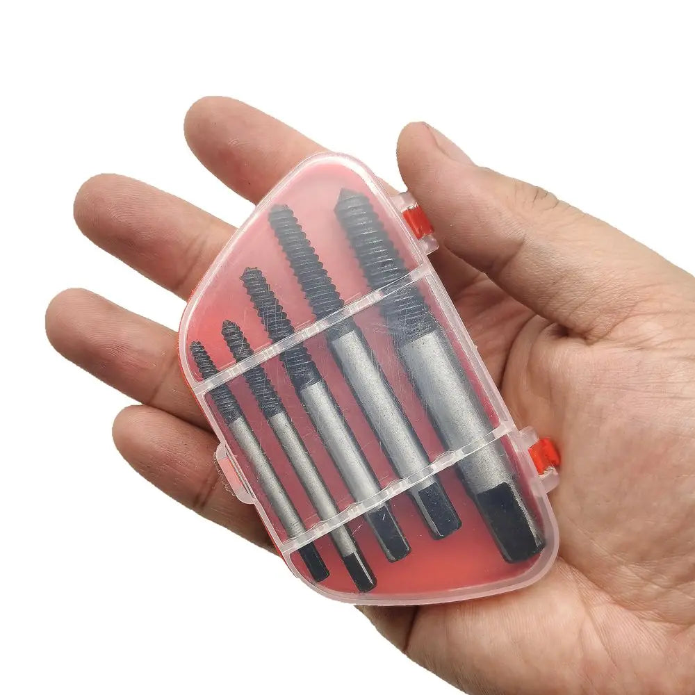 Kit extracteur de vis cassées – 5 pièces – Forets guide et extracteurs.