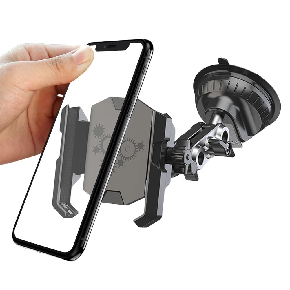 Support téléphone voiture – Ventouse 360° réglable pour pare-brise et tableau de bord.