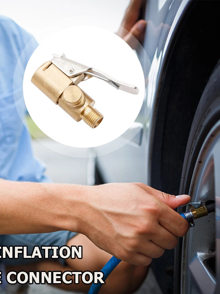 Adaptateur de valve pour gonfleur – Bec clip en laiton pour pneus.