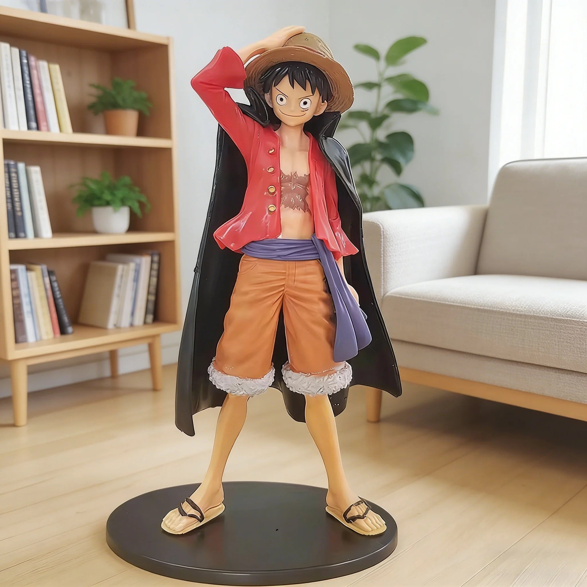 Figurine Luffy One Piece – Chapeau de paille – Décoration artisanale – Cadeau idéal fan manga.