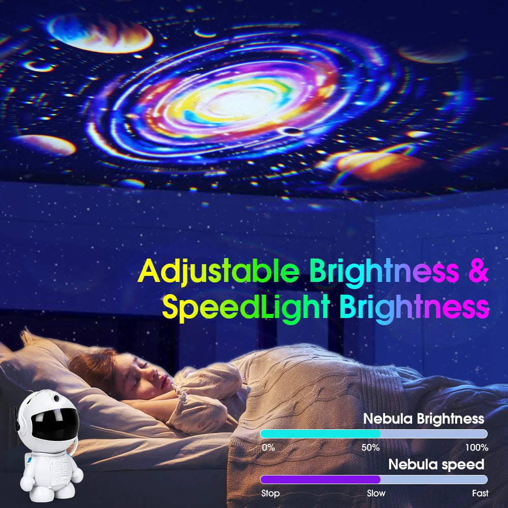 Astronaut Galaxy Projector Star Projector with 12 Space Films 360°Rotating Magnetic Head Planetarium Projector for Kid and Adult
