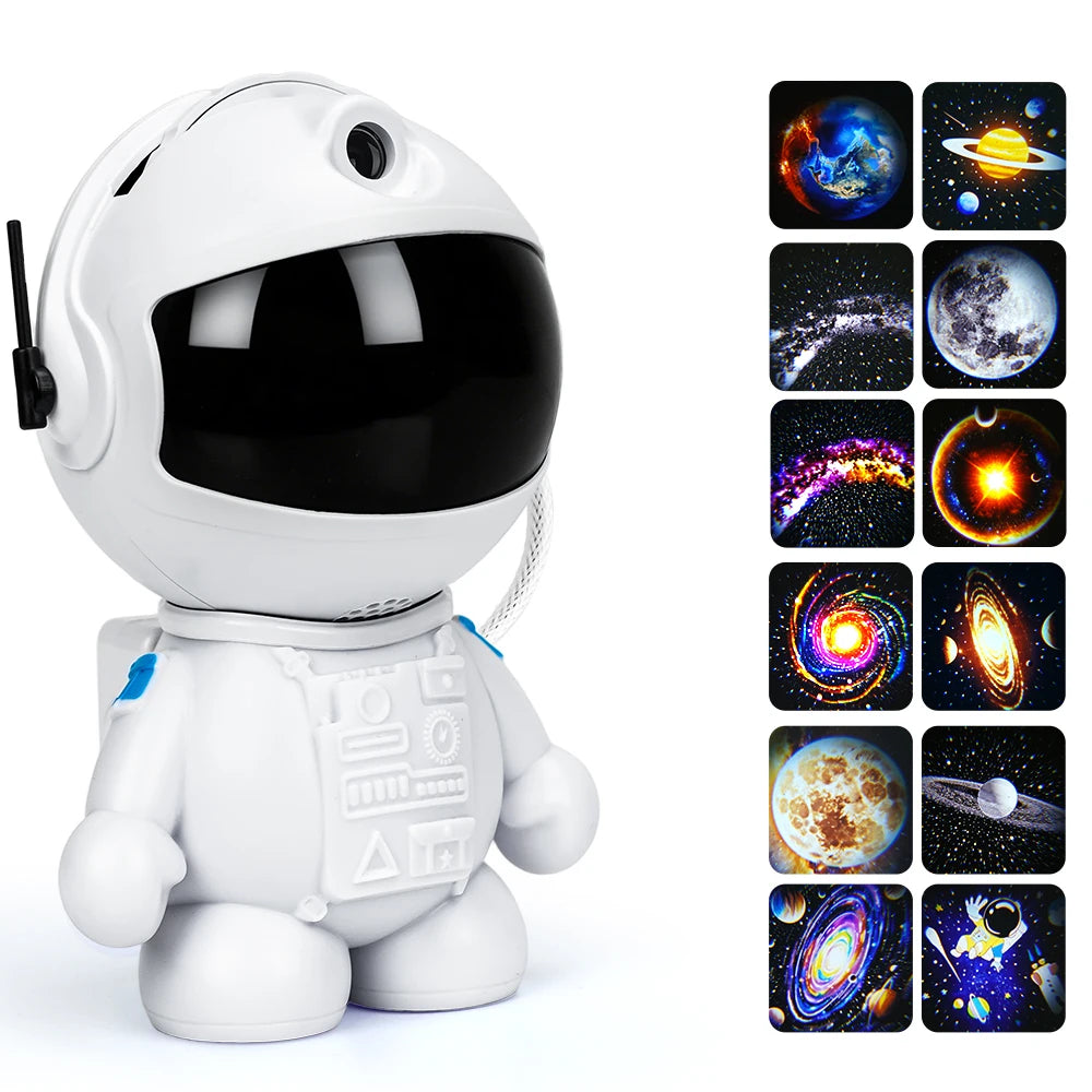 Astronaut Galaxy Projector Star Projector with 12 Space Films 360°Rotating Magnetic Head Planetarium Projector for Kid and Adult