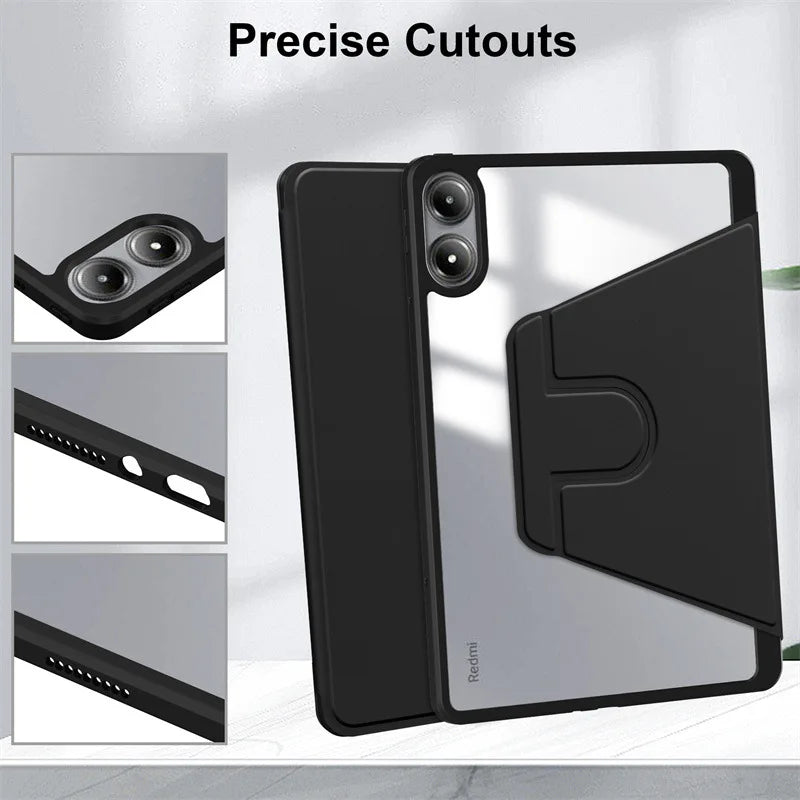 Coque rotative 360° pour Redmi Pad Pro 12,1" – Housse magnétique avec porte-stylet.