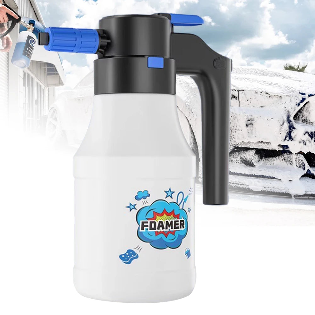 Pulvérisateur de mousse électrique 1,5 l, Rechargeable par USB, pistolet à eau électrique pour lavage de voiture.