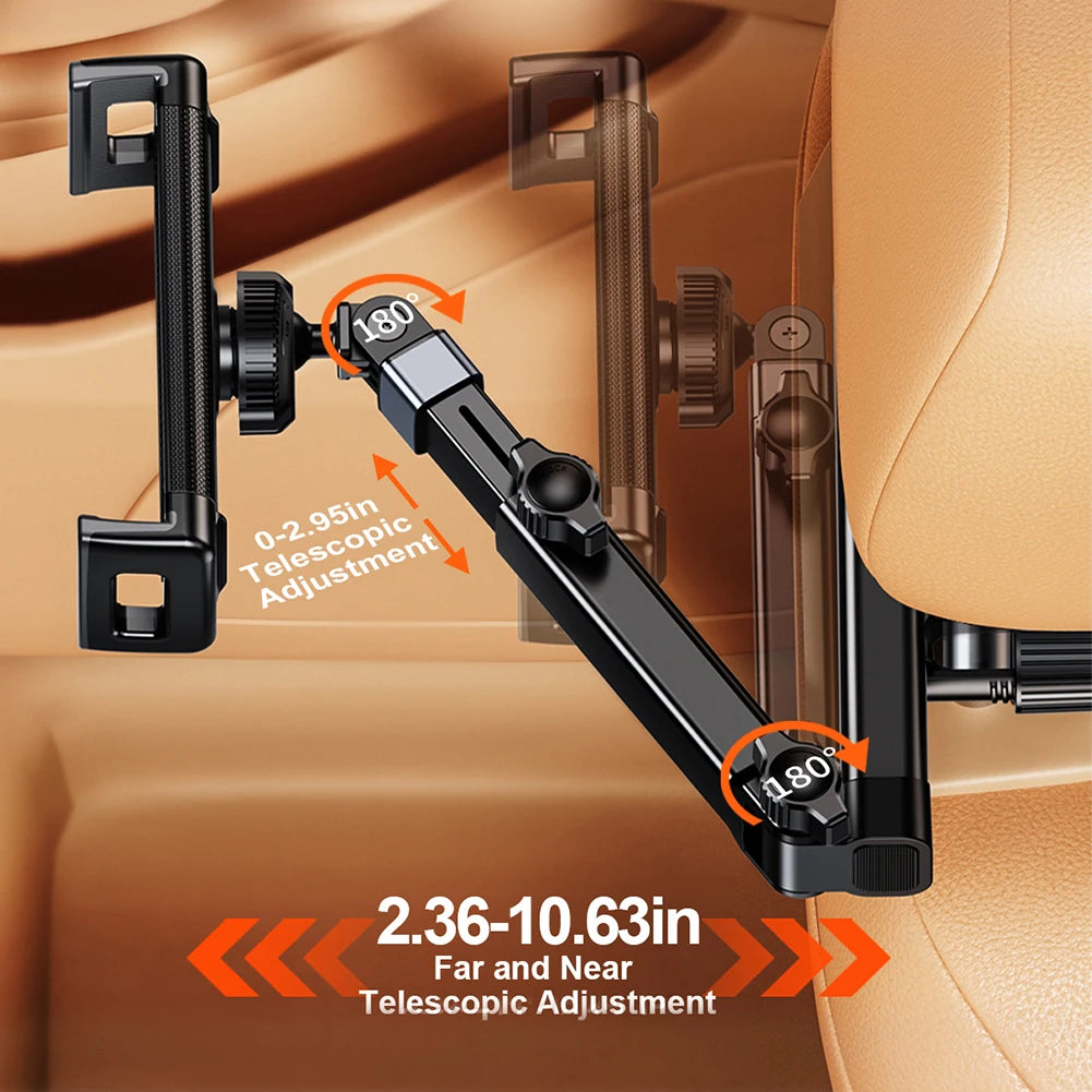 Support tablette et smartphone pour appui-tête de voiture – Rotation 360° (4,7 à 12,9")