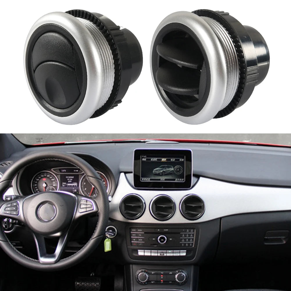 Bouche d’aération ronde 71 mm pour voiture – Rotation et déflecteur pour tableau de bord.