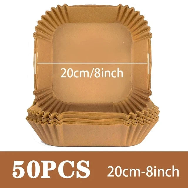 50 feuilles papier jetable pour airfryer – Antiadhésif et résistant à la chaleur.