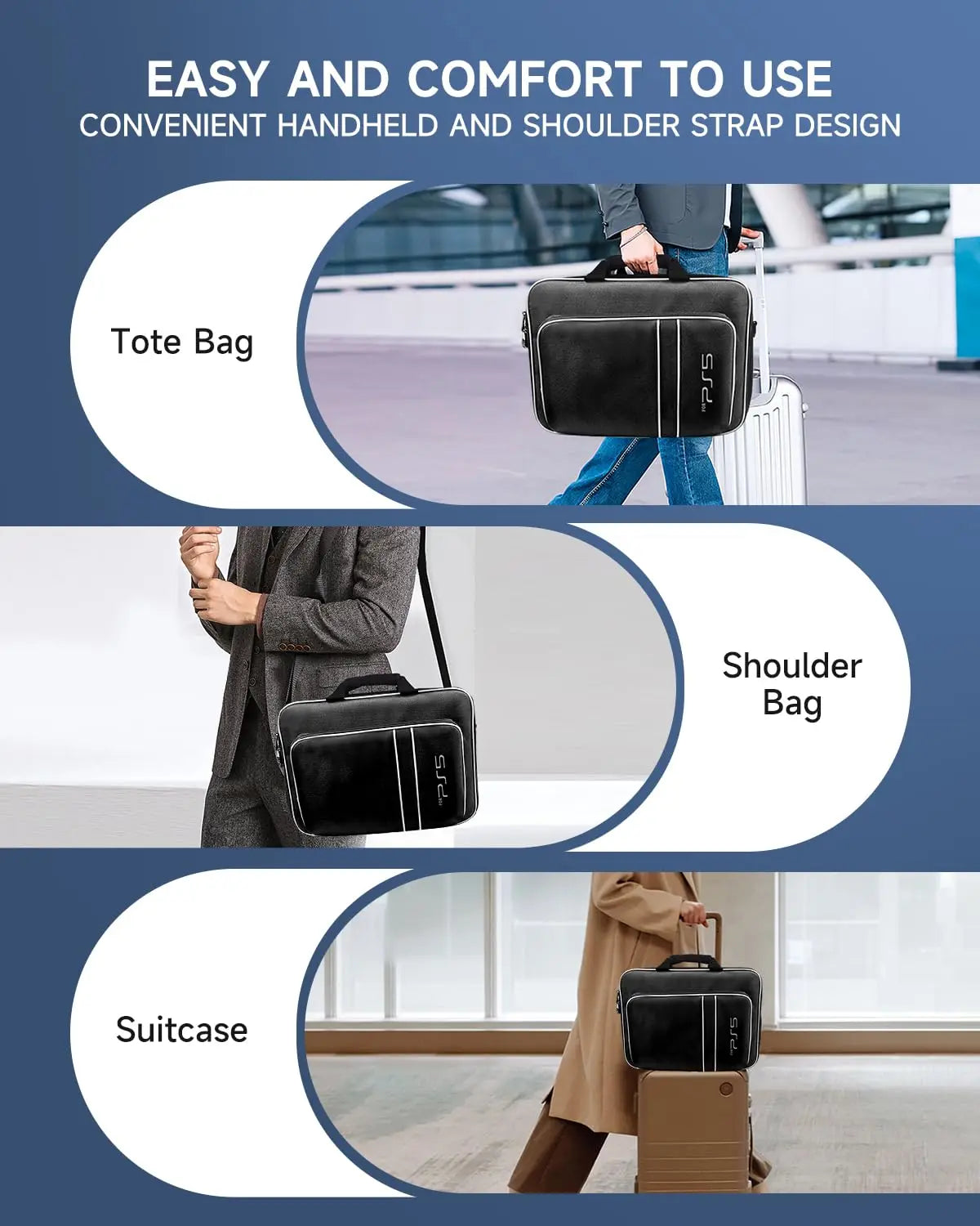 Sac de transport pour PS5 – Housse de protection pour console et accessoires.