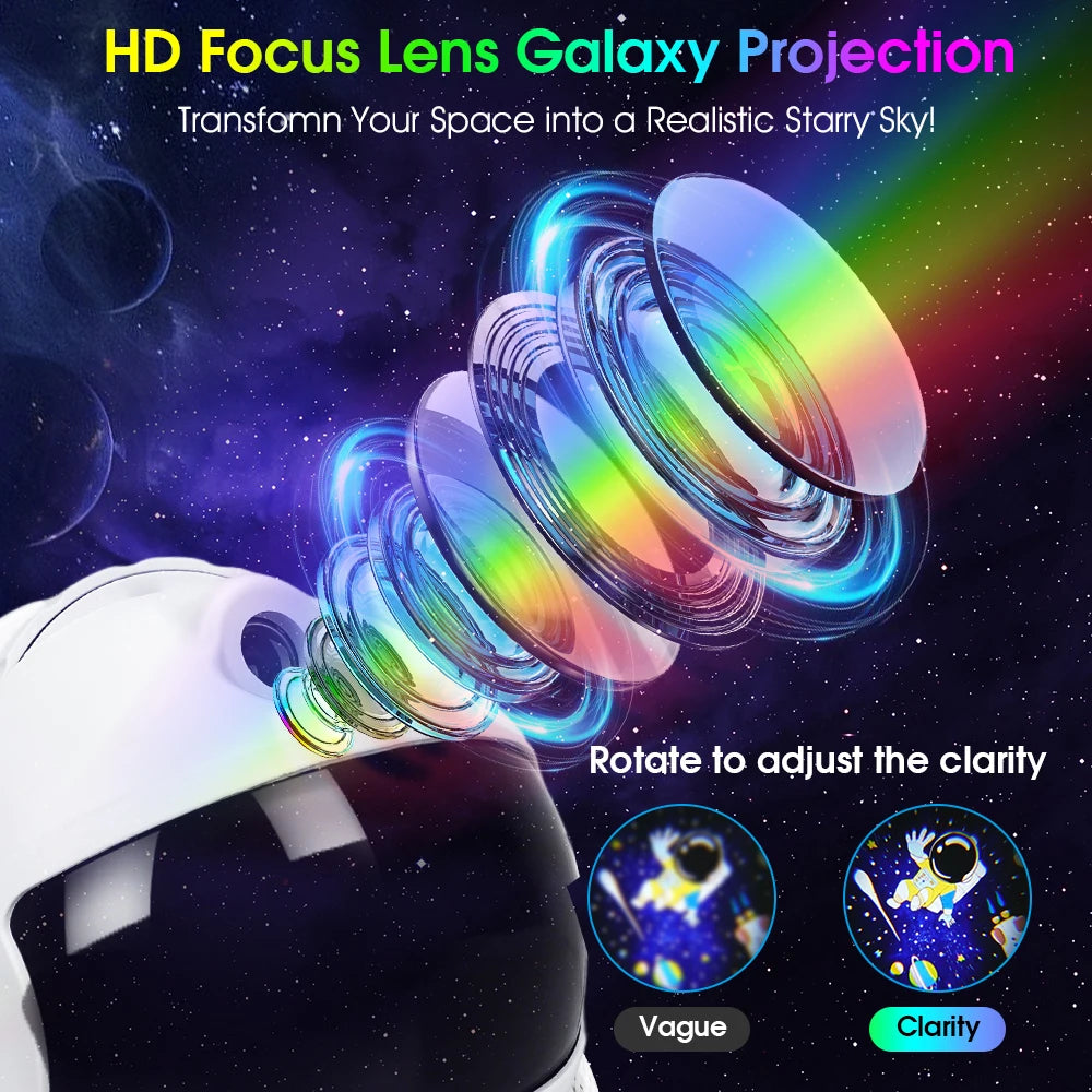 Astronaut Galaxy Projector Star Projector with 12 Space Films 360°Rotating Magnetic Head Planetarium Projector for Kid and Adult