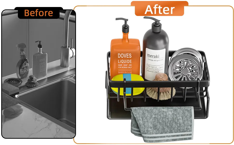 Porte Éponge - Organisateur Évier - Bac de Vidange